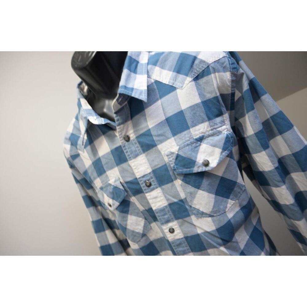 American Eagle Western Pearl Snaps Shirt Vintage Fit Plaid Mens Size 2XL XXL